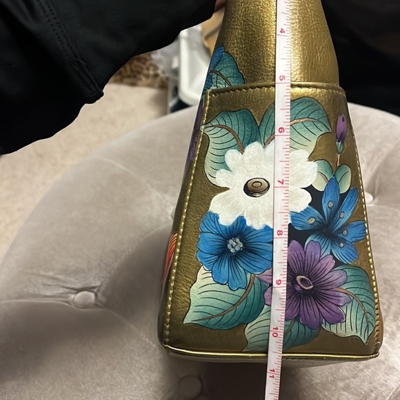 Anuschka hand painted leather golden hobo style shoulder bag - Picture 8 of 16